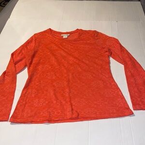 Ariat orange colored light weight long sleeve shirt size L